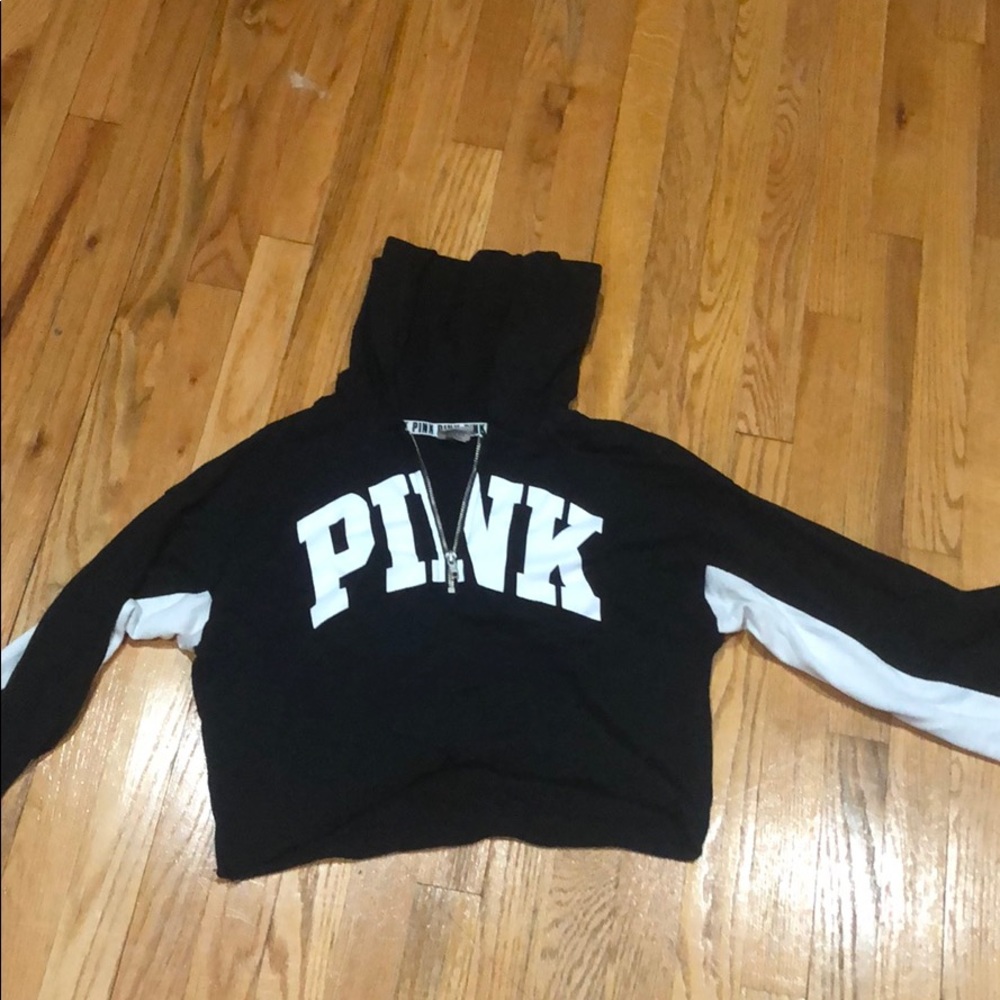 Victoria secret pink cropped quarter zip hoodie